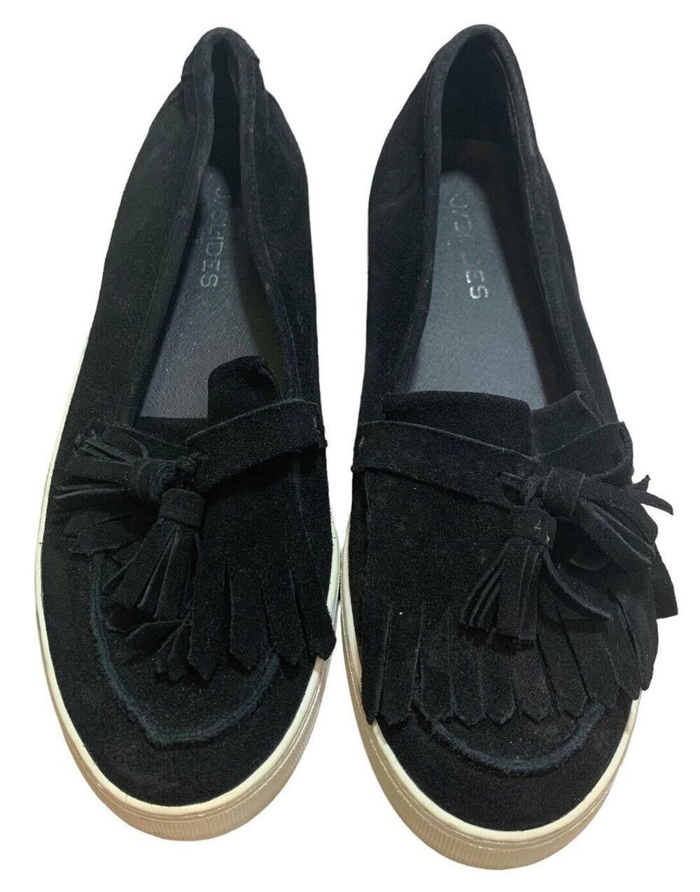 J/Slides Loafers Black Suede Platform Sneakers 10 Tassels Shoes Preppy Academia